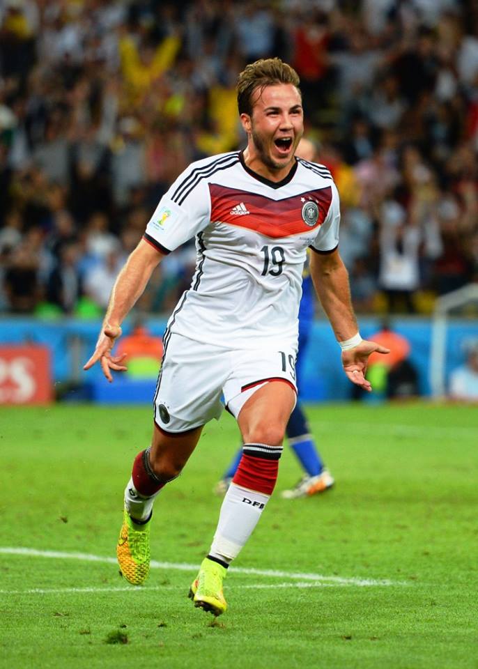 Mario Gotze after he scores the world cup winner