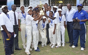 St Elizabeth celebrate Kingston Wharves win KW U15 cricket Mon Aug 25 2014