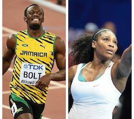 Usain Bolt,Serena Williams,IAAF,Athlete of the Year,